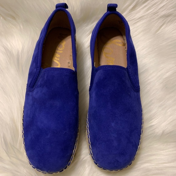 Sam Edelman Carrin Blue Suede Platform Espadrilles - Picture 3 of 12